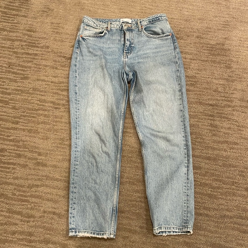 Zara Light Blue Straight Leg Jeans